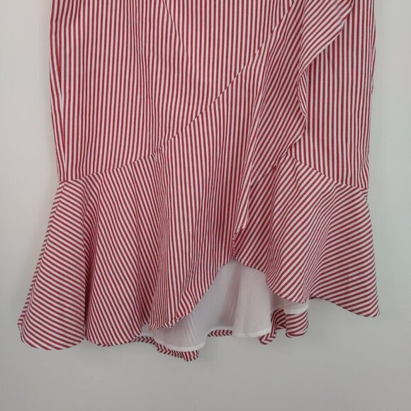 WAYF Naples Red Striped Ruffle Skirt Size XL NWT - Picture 5 of 10